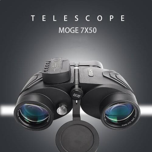 Waterproof And Anti-Fog 7X50 Powerful Binoculars With Electronic Compass Military Telescope For Hunting Camping equipment