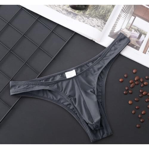 Hot sale Summer Mens briefs sexy Fun Underwear long nose T Pants Hollow Thin Ice Silk Underwear Breathable briefs