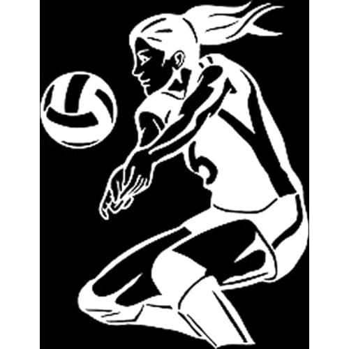 12CM*15.7CM Fashion Volleyball Fitness Sport Silhouette Vinyl Black/Silver Car Sticker