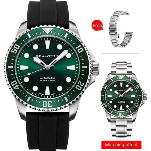 2020 New Seagull Mens watch ocean star back wave deep diving automatic mechanical watch ocean series 815.97.6105