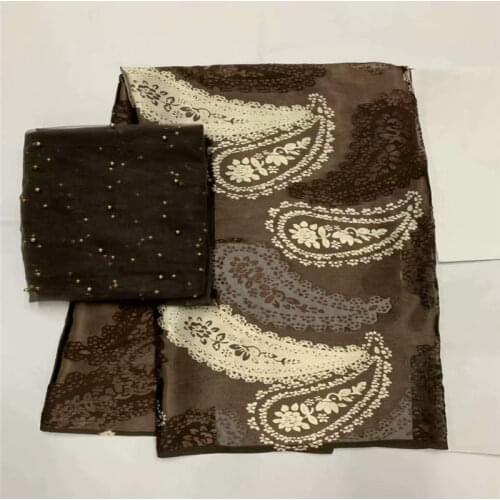 5+2 Yards/set )Rotten Flower Suit African soft silk fabric for on the material with swiss voile lace tissu! LXF41116