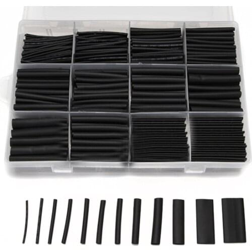 625ps Black boxed heat shrinktubing 2:1 electronic DIY kit, insulated polyolefin sheathed shrink tubing cables and cables tube