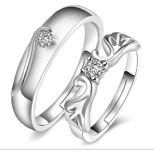 AAAA+ real Zircon stone wing couple ring angel girl quality fashion jewelry wedding birthday Lover gift dropshipping