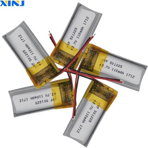 XINJ 5pcs 3.7V 110 mAh Lithium Polymer Battery li-ion 501225 For headphones bluetooth earphone bluetooth speaker smart watch mp3