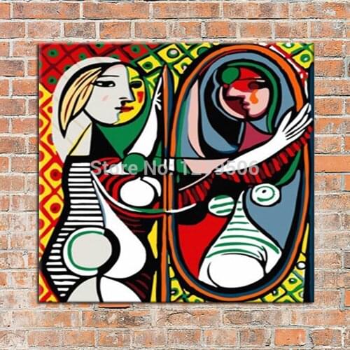 Unframed 3 Panel Handpainted Ballet DancerMirror Abstract Modern Wall Art Picture Home Decor Oil Painting On Canvas For Bedroom