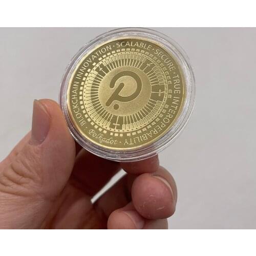 CO43 Polkadot COIN Digital Money Gold Plated Crypto Coin Cryptocurrency BlockChain Innovation Collectible Great Gift