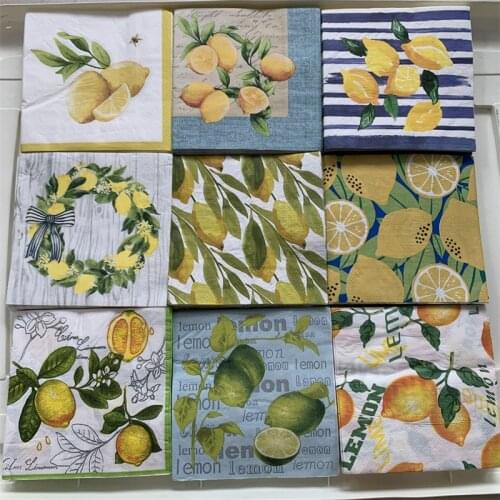 Decoupage wedding vintage serviettes paper napkins elegant tissue lemon bee birthday handkerchief party beautiful towel decor 20