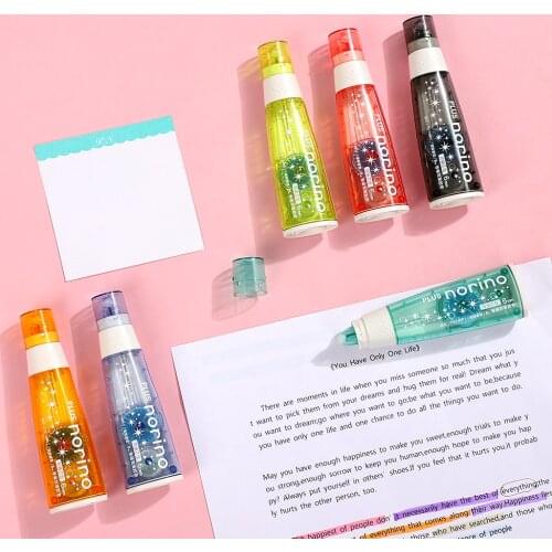 JIANWU 1pc PLUS Norino Scroll Double Sided Tape Journal Tool Point Type Adhesive Alteration and Correction School Office Supplie