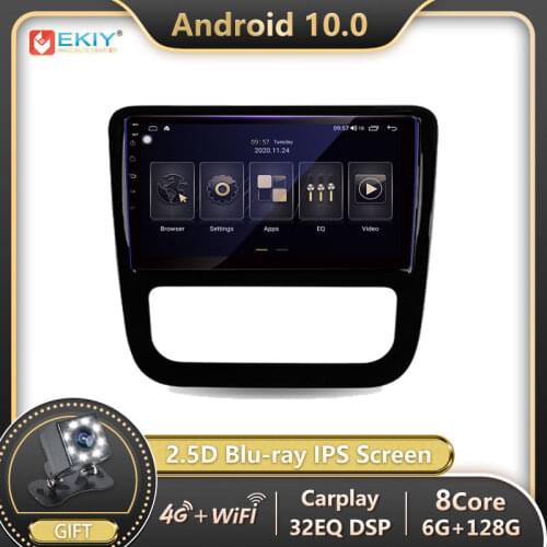 EKIY 8 Core 6+128G Android 10 For Volkswagen Scirocco 3 III Mk3 2008-2014 Car Radio Multimedia Blu-ray IPS Screen Navigation GPS