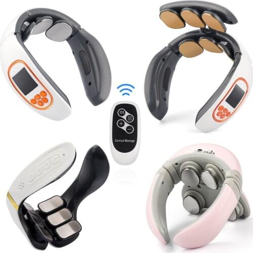 6 Modes Electric Neck Massager TENS Neck Pulse Back Power Control Heating Pain Relief Tool Health Care Neck Relaxation