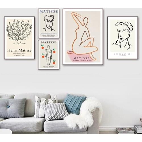 Room Decor Vintage Abstract Matisse Line Body Figure Wall Art Canvas Painting Nordic Posters And Prints Wall Pictures For Living