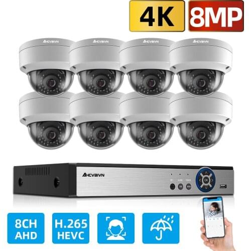 H.265+ 8CH 4K Ultra HD CCTV DVR Kit 8.0MP Explosion Proof Home Security Camera System IP66 Waterproof P2P Video Surveillance Set