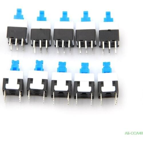 Square 8x8 6 Pin DPDT Mini Push Button Self-locking Switch Multimeter Switch 10pcs/lot