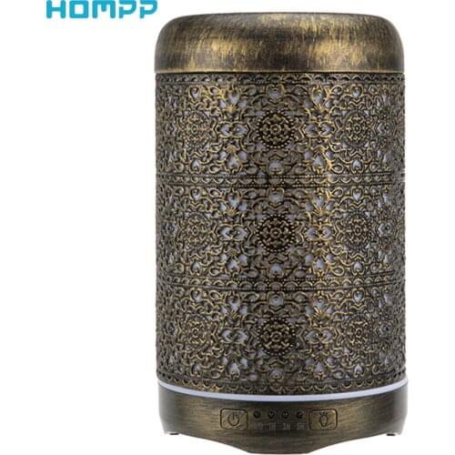 Essential Oil Diffuser Metal Ultrasonic Difusor Cool Mist Air Humidifier LED Light Quiet Shut Off Nano Bronze Color 250ml Gift