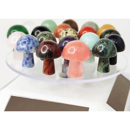 Natural Gem Carving Small Mushroom Figurines Healing Crystal Collection Jewelry Home Decoration Quartz Crystal DIY Reiki Gift