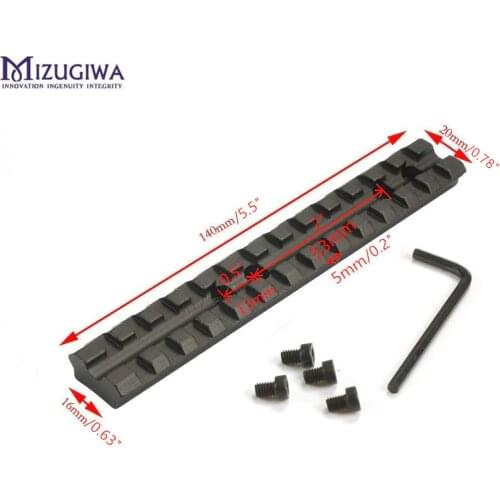 MIZUGIWA 14cm 5.5'' Picatinny Weaver 20mm Rail Scope Mount Base 13 Slots Rifle Gun Shotgun 500,590,835 Series