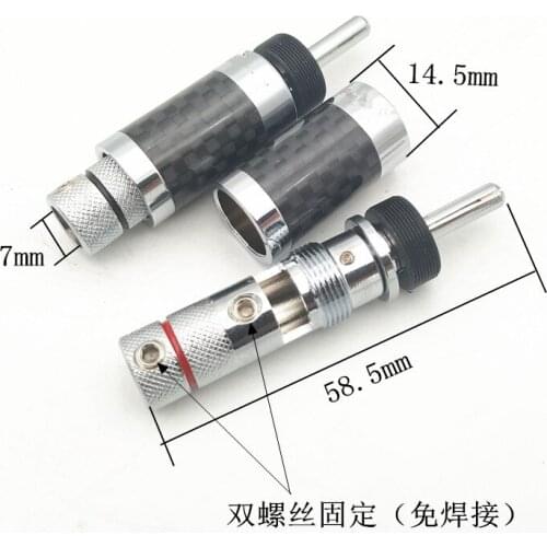 Monica pure copper plated carbon fiber banana plug Fever speaker power amplifier speaker with lock plug
