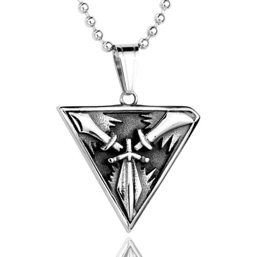 316L Stainless Steel men biker simple pendant necklace League Legends game style LOL charm chain jewelry