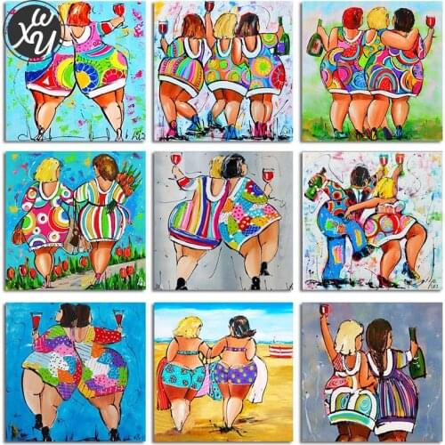 Fat Lady Diamond Mosaic Art 5D Diamond Painting Kits for Adults Cartoon Girl Full Diamond Embroidery Cross Stitch Kit Home Decor