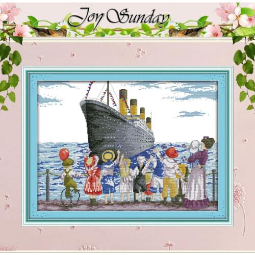 Sent ship out of the harbor Counted Cross Stitch 11CT 14CT Cross Stitch Set Wholesale Cross-stitch Kit Embroidery Needlework