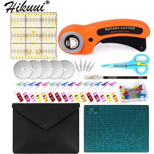 Leather Tool Kit PVC Cutting Mat Rotary Blade Compatible Carving Knife Acrylic Patchwork Ruler Hole Punches Leather Tools Set