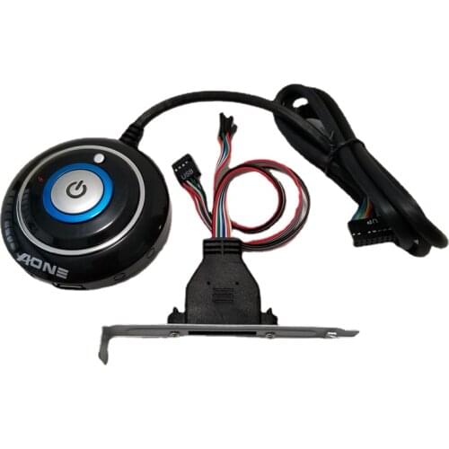 PC Desktop Power Reset Switch Button ON OFF LED Status Light Dual USB Plug Bracket Mount Net Cafe