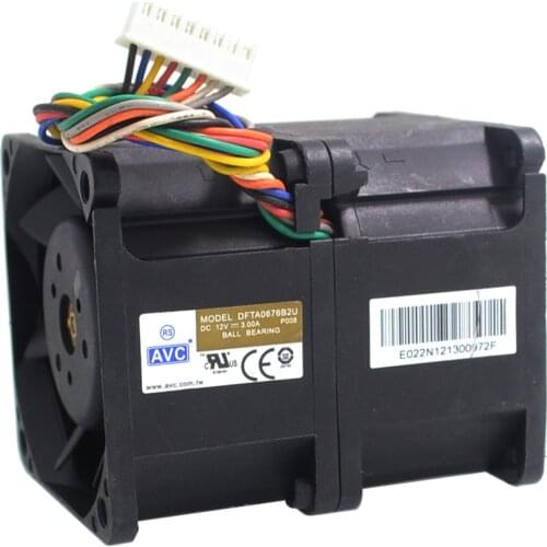 2pcs New 6076 6CM 60mm high speed car booster violent cooling fan 12V 3A DFTA0676B2U 60*60*76mm