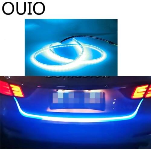 OUIO 1Set Car LED Rear Trunk Tail Lights Brake Turn Signal Warning Lamp Strips Auto For VW BMW Ford Opel Renault Toyota Peugeot