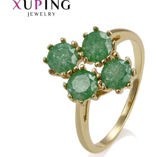 Xuping Fashion Jewelry Gold Plated Ring With Ice Stone for Women Christmas Day Gifts 15159
