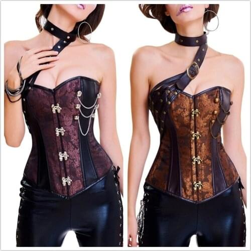 Sexy Women Corset Lingerie Corselet Bustier Steampunk Overbust Shaper Fashion Plus Size Tummy Waist Cincher Slim Shapewear Top