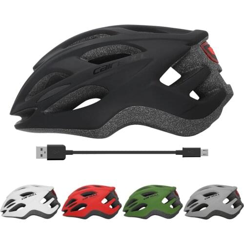 Mountain Road Bike Helmet Lightweight Breathable Cycling Helmet one-piece molding with USB charging tail light bicycle helmets
