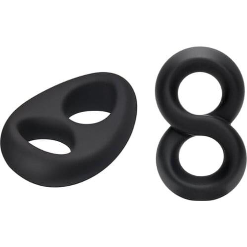 Silicone Double Cock Ring Metal Penis Ring Delay Ejaculation Sex Ring Penis Lock BDSM Sex Toy For Men Penis Sex Shop