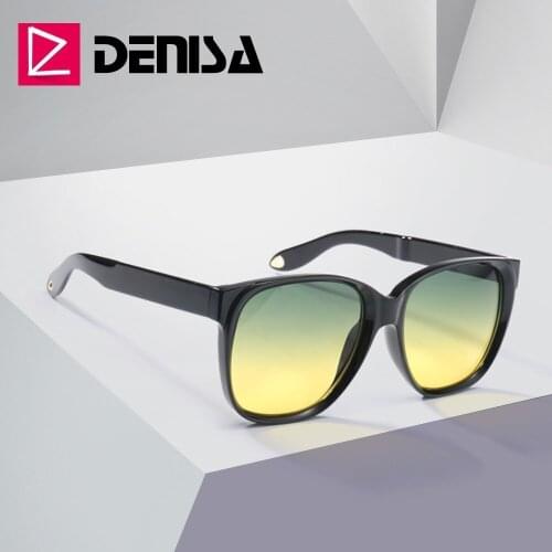 DENISA Oversized Sunglasses 2019 Square Womens Sunglasses Brand Designer 100% UV400 Vintage Glasses Men Gradient Glasses G2026