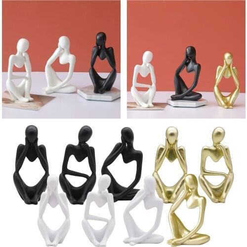 Modern Abstract Statues Sculpture Resin Artistic Thinker Figure Thinking Man Resin Modern Sculpture Figure Birthday Gift
