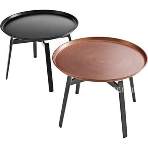 Modern European Style Round Tea Tray Table Iron Stoving Varnish Living Room Bedroom Corner Sofa Side Simple Round Coffee Table