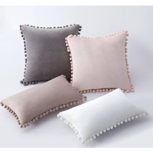 Textile City Ins Living Room Decorate Cushion Cover Home Art Hairball Lumbar Pillow Case Sofa Rectangular Cushion 1pcs 30x50cm
