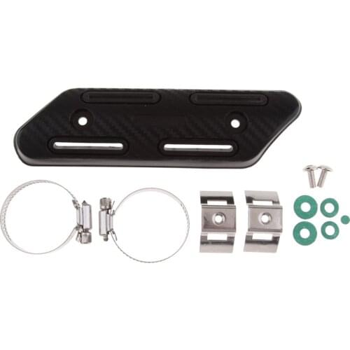 Universal Motorcycle Exhaust Pipe Heat Shield Cover Leg Heel Protector--Black