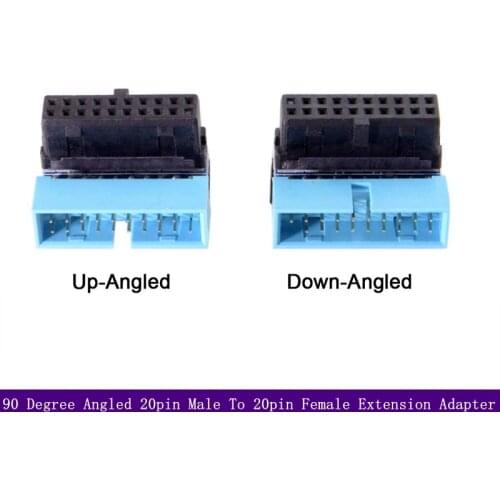USB 3.0 20pin Male to Female Extension Up Down Angled 90 Degree for Motherboard Mainboard Adapter