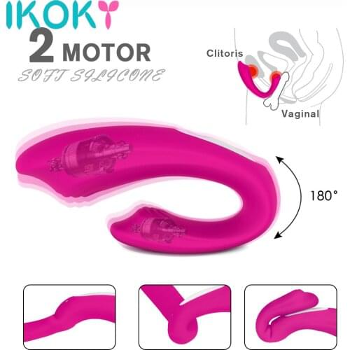IKOKY Bendable Clitoris Vagina Stimulator Vibrator Sex Toys for Women Couple Share G-spot Vibrator Wireless Remote Control