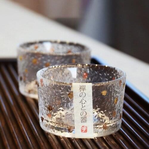 Japanese Hammer-print Heat-resistant Ins Wind Glass Small Glass Kung Fu Tea Cup Phnom Penh Sake Cup Owner Tasting Cup Tea Set