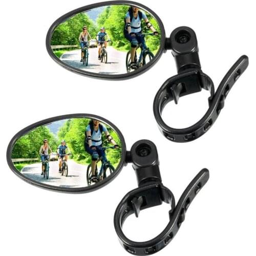 Motorcycle Handlebar Mirror Rear View Mirrors 360 Adjustable Rotatable Bicycle Rear View Glass Mirror Safety Mirror for Bicycle