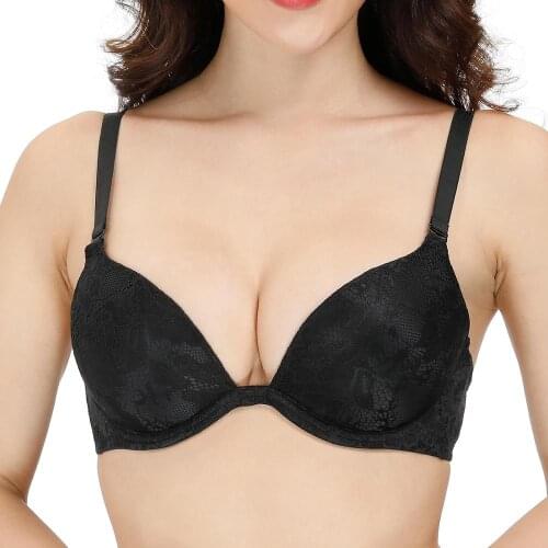 New Embroidery Floral Women Bra Big Lace Padded Wire Bone Sexy Plunge Everyday Push Up 30 32 34 36 38 40 42 44 A B C D DD E