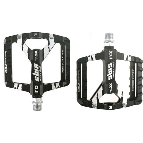1pair Mountain Bike Pedals Alloy Foot-plate with DU Bearing and Wide Platform Extra Grip and Comfort for AM/FR/DH/EFR Cycling