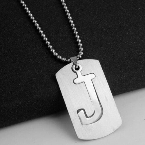 30pcs Lucky mom gift Letter J Family name Initial alphabet pendant Necklace Stainless steel alloy 26 English word sign jewelry