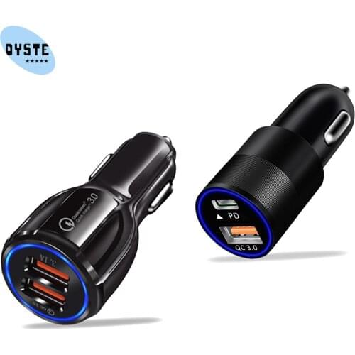 48W PD Cell Car Charger For Samsung Huawei Xaiomi Car Phone Fast Charging Type C PD porta celular para auto USB Quick Charge 3.0