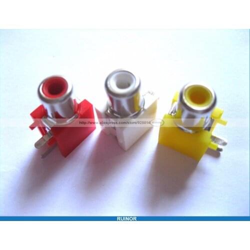 90 Pcs AV-8.4-1 AV Pin Jack 3 Color RCA Female Audio Video AV Socket Connector