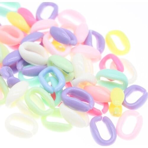 CHONGAI 100Pcs Multi color Acrylic Twisted Chains Assembled Parts Beads DIY Jewelry Findings Accessories 11X16mm