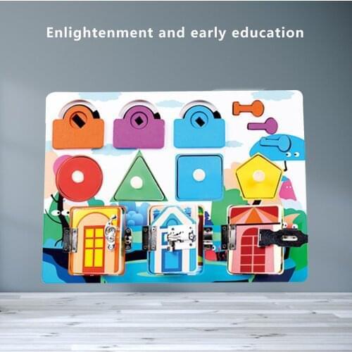 Wooden Montessori Busy Boards Latch Toy Toddler Develop Fine Motor Skills Latch Toy Kids Educational Learning Latches Board