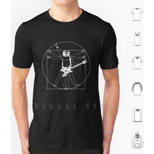 Vitruvian Guitar Player , Heavy Metal Guitar B.c. Rich Warlock ( Black Version Available , Too ) T Shirt Cotton Men Diy
