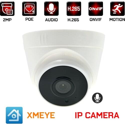 1080p 3mp audio poe ip camera h.265 2mp cctv video surveillance security dome camera infrared night vision xmeye p2p onvif